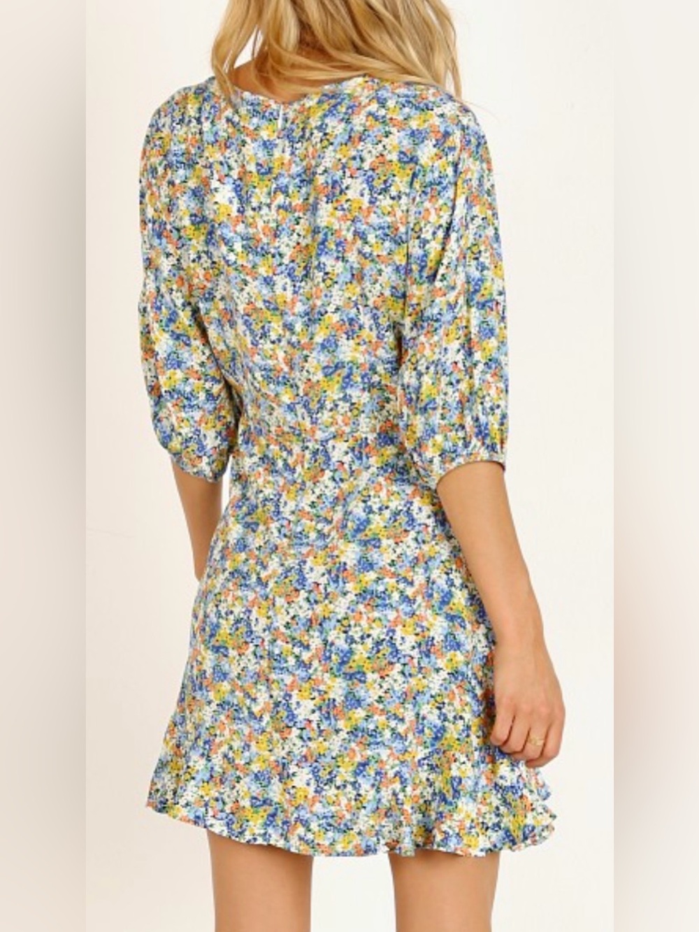 Faithfull The Brand Jeanette Dress Vionette Print Size US 4 Floral Mini Dress - Picture 3 of 13